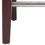 Safavieh Thompson Counter Stool 23.9" Leather Cream Cherry Mahogany Wood Water Based Paint Birch CA Foam Polyester Fiber Steel MCR4511A 683726541929