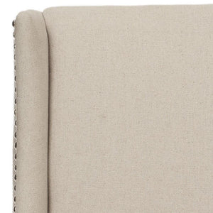 Safavieh - Set of 2 - Rachel 21''H Arm Chair Nail Head Taupe Cherry Mahogany Wood Water Paint Birch Poly Fiber Steel Linen MCR4535A-SET2 683726983194