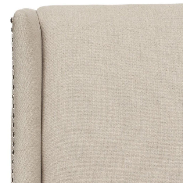 Safavieh - Set of 2 - Rachel 21''H Arm Chair Nail Head Taupe Cherry Mahogany Wood Water Paint Birch Poly Fiber Steel Linen MCR4535A-SET2 683726983194