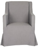 Safavieh Sandra Slipcover Chair Arctic Grey Java Wood Water Based Paint Birch CA Foam Polyester Fiber Rayon Terelyne Cotton MCR4542B 683726748298