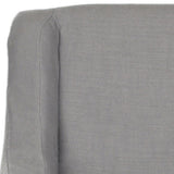 Safavieh Sandra Slipcover Chair Arctic Grey Java Wood Water Based Paint Birch CA Foam Polyester Fiber Rayon Terelyne Cotton MCR4542B 683726748298