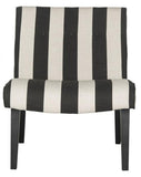 Safavieh Mandell Chair Buttons Black White Wood Water Based Paint CA Foam Polyester Fiber Linen MCR4552F 889048087736