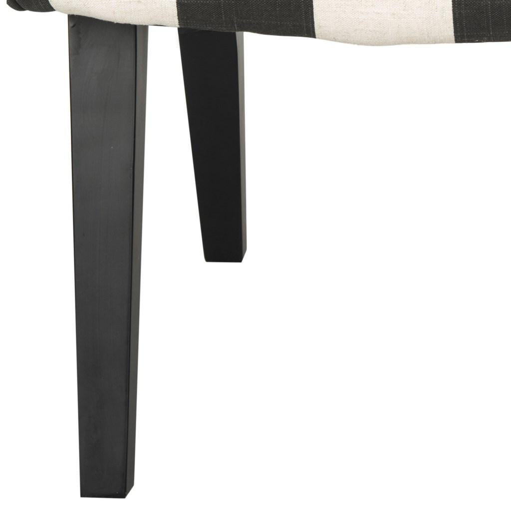 Safavieh Mandell Chair Buttons Black White Wood Water Based Paint CA Foam Polyester Fiber Linen MCR4552F 889048087736