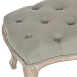 Safavieh Ramsey Bench Sea Mist Pickled Oak Wood Oil Based Paint CA Foam Polyester Fiber Linen MCR4577G 683726748571