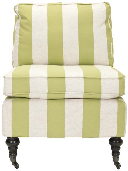 Safavieh Randy Slipper Chair Multi Stripe Espresso Wood Water Based Paint Birch CA Foam Polyester Fiber Linen MCR4584B 683726381297