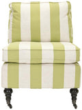 Safavieh Randy Slipper Chair Multi Stripe Espresso Wood Water Based Paint Birch CA Foam Polyester Fiber Linen MCR4584B 683726381297