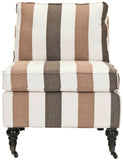 Safavieh Randy Slipper Chair Multi Stripe Espresso Wood Water Based Paint Birch CA Foam Polyester Fiber Cotton Linen MCR4584C 683726381310