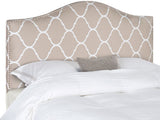 Safavieh Connie Headboard Full Lattice Pearl Grey and Silver Fabric Wood Metal Plywood Polyester Foam Stainless Steel MCR4619M 683726696506