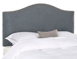 Safavieh Connie Headboard Queen Grey and Silver Fabric Wood Metal Plywood Velvet Poly Foam Iron Stainless Steel MCR4620B 683726555162