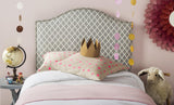 Safavieh Connie Headboard Queen Grey and White Silver Fabric Wood Metal Plywood Polyester Nylon PU Foam Iron Stainless Steel MCR4620G 683726346685