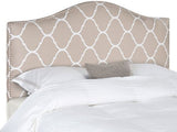 Safavieh Connie Headboard Queen Lattice Pearl Grey and Silver Fabric Wood Metal Plywood Polyester Foam Stainless Steel MCR4620M 683726696483