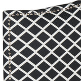Safavieh Connie Headboard Queen Black and White Silver Fabric Wood Metal Plywood Polyester Nylon PU Foam Stainless Steel MCR4620Y 889048140509