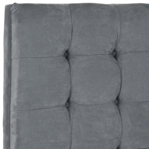 Lamar Grey Tufted Headboard – Luxurious Queen Size Velvet-Poly Design for Traditional & Modern Decor