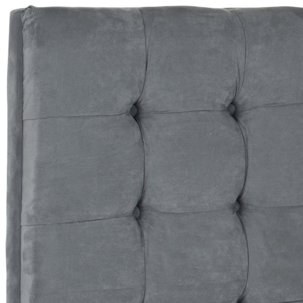 Lamar Grey Tufted Headboard – Luxurious Queen Size Velvet-Poly Design for Traditional & Modern Decor