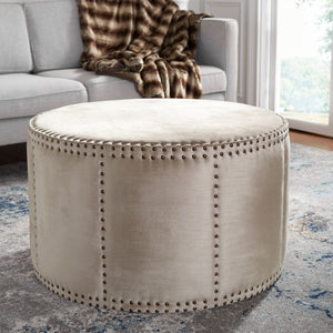 Safavieh Sherri Cocktail Ottoman Brass Nail Heads MCR4640C