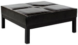 Safavieh Terrence Ottoman Cocktail Nail Heads Black Wood Water Based Paint Birch CA Foam Poly FiberSteelBicast Leather MCR4644A 683726597278