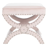 Safavieh Mystic Ottoman - Silver Nail Heads Blush Pink Wood MCR4645H