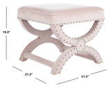 Safavieh Mystic Ottoman - Silver Nail Heads Blush Pink Wood MCR4645H