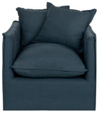 Safavieh Joey Arm Chair Blue Black Wood Water Based Paint Birch CA Foam Poly Fiber Linen Cotton MCR4651A 683726368595