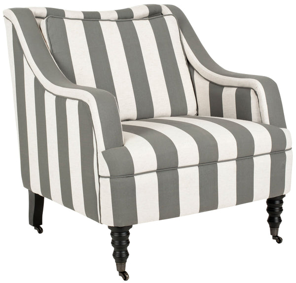 Safavieh Homer Arm Chair Greyish Blue White Black Wood Water Based Paint Birch CA Foam Poly Fiber Polyester Linen MCR4652A 683726368601