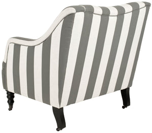 Safavieh Homer Arm Chair Greyish Blue White Black Wood Water Based Paint Birch CA Foam Poly Fiber Polyester Linen MCR4652A 683726368601