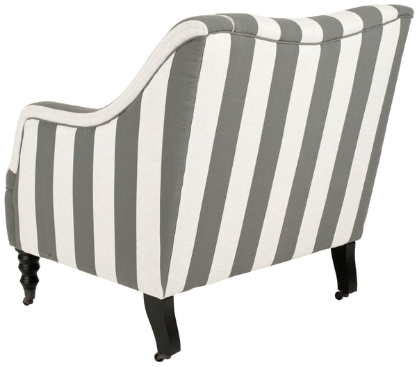 Safavieh Homer Arm Chair Greyish Blue White Black Wood Water Based Paint Birch CA Foam Poly Fiber Polyester Linen MCR4652A 683726368601