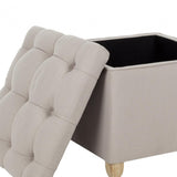 Safavieh Joanie Tufted Ottoman Taupe Oak MCR4655G