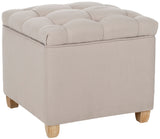 Safavieh Joanie Tufted Ottoman Taupe Oak MCR4655G