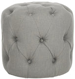 Safavieh Ponzi Ottoman Tufted Granite Wood Birch CA Foam Poly Fiber Linen MCR4664E 683726382775