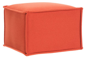 Safavieh Elaine Ottoman Burnt Orange Plywood Poly Wool MCR4667A 683726392156