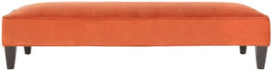 Safavieh Harlow Bench Lounging Pumpkin Orange Espresso Wood Water Based Paint Birch CA Foam Poly Fiber Cotton MCR4669A 683726751786
