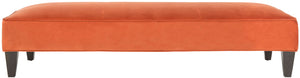 Safavieh Harlow Bench Lounging Pumpkin Orange Espresso Wood Water Based Paint Birch CA Foam Poly Fiber Cotton MCR4669A 683726751786