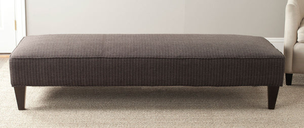 Safavieh Harlow Bench Lounging Grey Espresso Wood Water Based Paint Birch CA Foam Poly Fiber Polyester Linen Cotton MCR4669B 683726751809