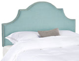 Safavieh Hallmar Headboard Full Arched Sky Blue and Silver Fabric Wood Metal Plywood Linen Polyester Foam Iron Stainless Steel MCR4679D 683726207542