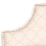 Hallmar Pale Pink & Beige Headboard - Silver Nail Head