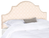 Hallmar Pale Pink & Beige Headboard - Silver Nail Head