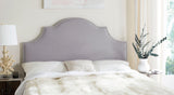 Safavieh Hallmar Headboard Queen Arched Arctic Grey and Silver Fabric Wood Metal Plywood Terelyne Cotton Rayon Foam IronSteelMCR4680C 683726207603