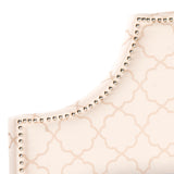 Hallmar Pale Pink & Beige Headboard - Silver Nail Head