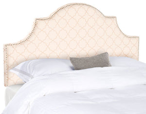 Hallmar Pale Pink & Beige Headboard - Silver Nail Head