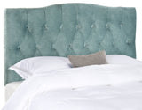 Safavieh Axel Headboard Full Tufted Wedgwood Blue Metal with Buttons Plywood Cotton Foam Iron MCR4681A 683726207658