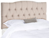 Safavieh Axel Headboard Full Tufted Taupe Metal with Buttons Plywood Linen Foam Iron MCR4681B 683726207665