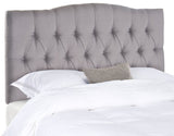 Safavieh Axel Headboard Full Tufted Arctic Grey Metal with Buttons Plywood Terelyne Cotton Rayon Foam Iron MCR4681C 683726207672