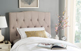 Safavieh Axel Headboard Queen Tufted Taupe Metal with Buttons Plywood Linen Foam Iron MCR4682B 683726207702