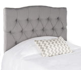 Safavieh Axel Headboard Queen Tufted Arctic Grey Metal with Buttons Plywood Terelyne Cotton Rayon Foam Iron MCR4682C 683726207719