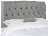 Safavieh Axel Headboard Queen Tufted Grey Metal with Buttons Plywood Linen Foam Iron MCR4682E-Q 889048146631