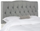 Safavieh Axel Headboard Queen Tufted Grey Metal with Buttons Plywood Linen Foam Iron MCR4682E-Q 889048146631