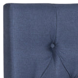 Safavieh Axel Headboard Queen Tufted Navy Metal with Buttons Plywood Linen Foam Iron MCR4682F-Q 889048146648