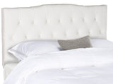 Safavieh Axel Headboard Queen Tufted White Metal with Buttons Plywood Velvet Foam Iron MCR4682J-Q 889048146679