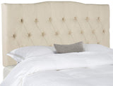 Safavieh Axel Headboard Queen Tufted Hemp Metal with Buttons Plywood Linen Foam Iron MCR4682K-Q 889048146686