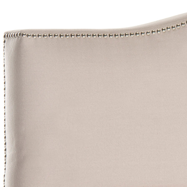 Safavieh Jeneve Hemp Winged Headboard   Brass Nail Head Taupe Plywood MCR4684C